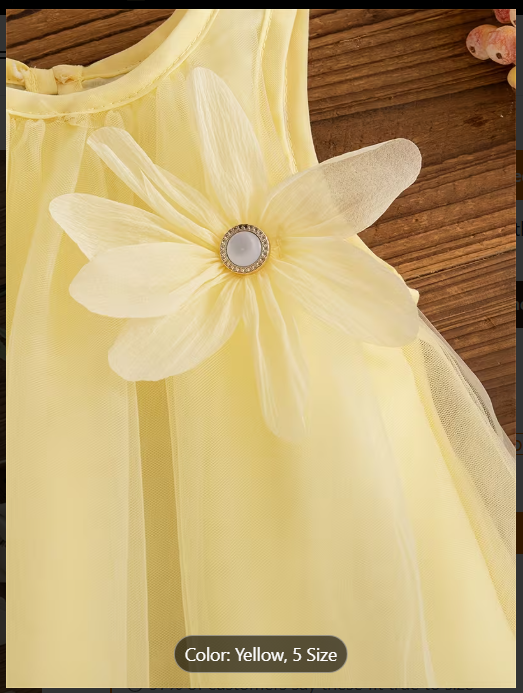 Charming Mustard Yellow Sleeveless Dress for Baby's 1st Birthday and Special Occasions - Fluffy Skirt and Smock Bodice Design