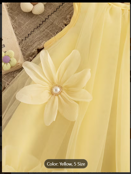 Charming Mustard Yellow Sleeveless Dress for Baby's 1st Birthday and Special Occasions - Fluffy Skirt and Smock Bodice Design