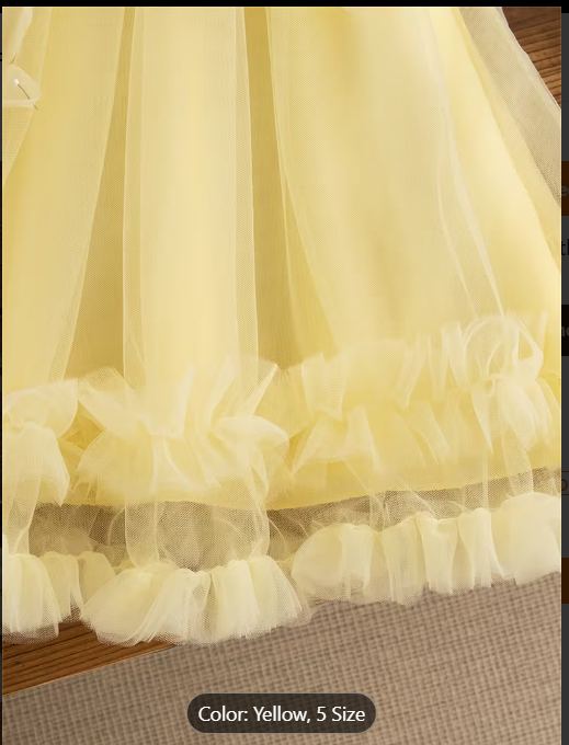 Charming Mustard Yellow Sleeveless Dress for Baby's 1st Birthday and Special Occasions - Fluffy Skirt and Smock Bodice Design