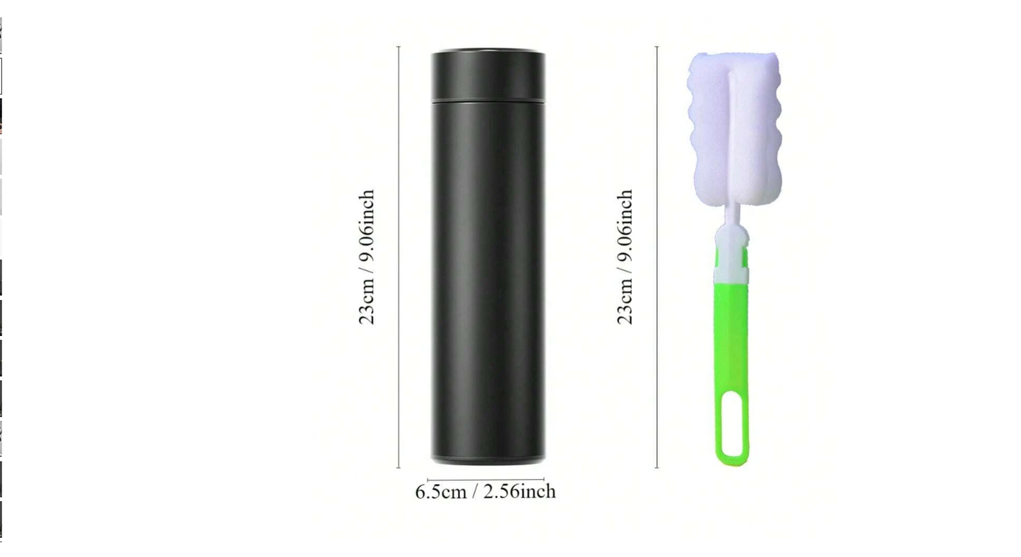 Smart Temperature Display Vacuum Insulated Bottle - 500ml Stainless Steel Water Bottle for Travel, Office & Commute with Carrying Pouch