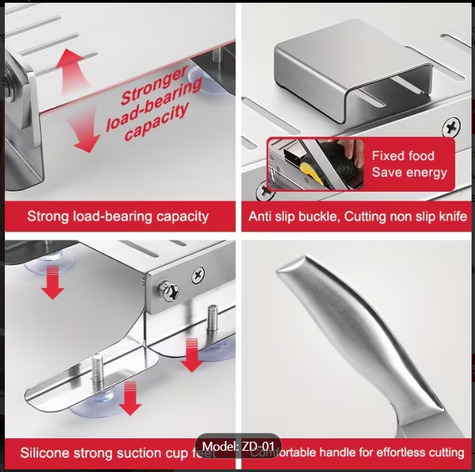 Stainless Steel Manual Meat Slicer – Frozen Meat, Beef & Vegetable Cutter for Home Kitchen