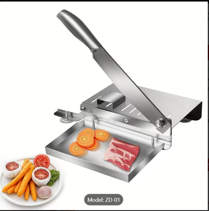 Stainless Steel Manual Meat Slicer – Frozen Meat, Beef & Vegetable Cutter for Home Kitchen