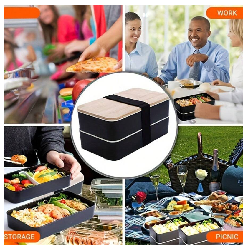 Portable Stackable Bento Lunch Box Set with Insulated Bag & Utensils - Ideal for Students and Office Workers