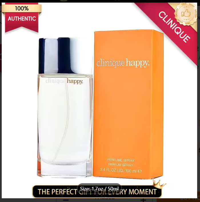Clinique Happy Eau de Parfum for Women – 3.4oz / 1.7oz Fresh Citrus & Floral Perfume