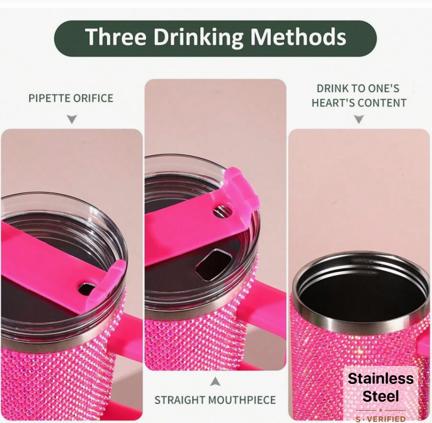 40 Oz Stainless Steel Diamond Sparkling Travel Mug: Insulated, Stylish, Perfect for Gifting