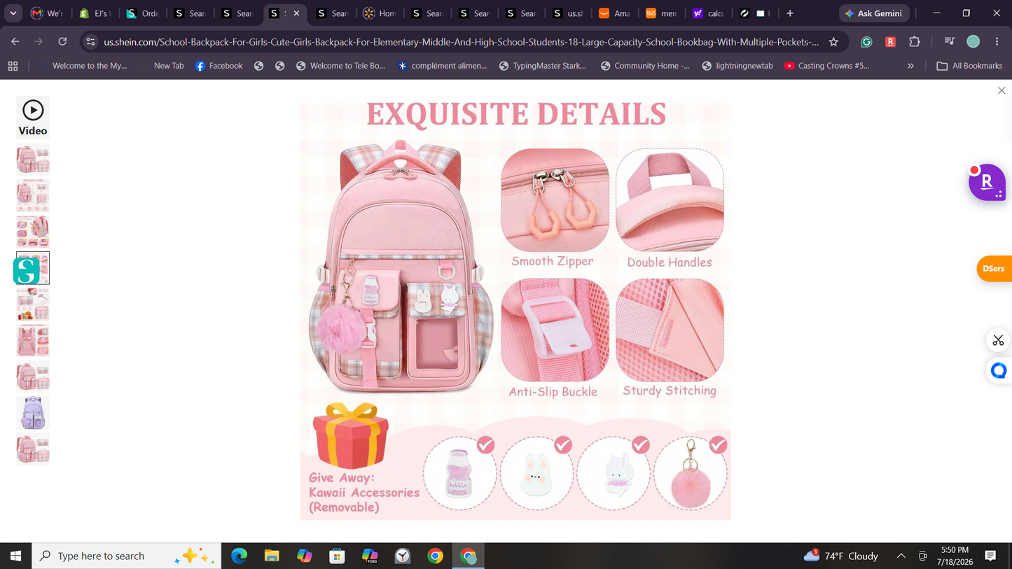 Cute and Functional School Backpack for Girls - Spacious Bookbag for All Ages with Multiple Pockets