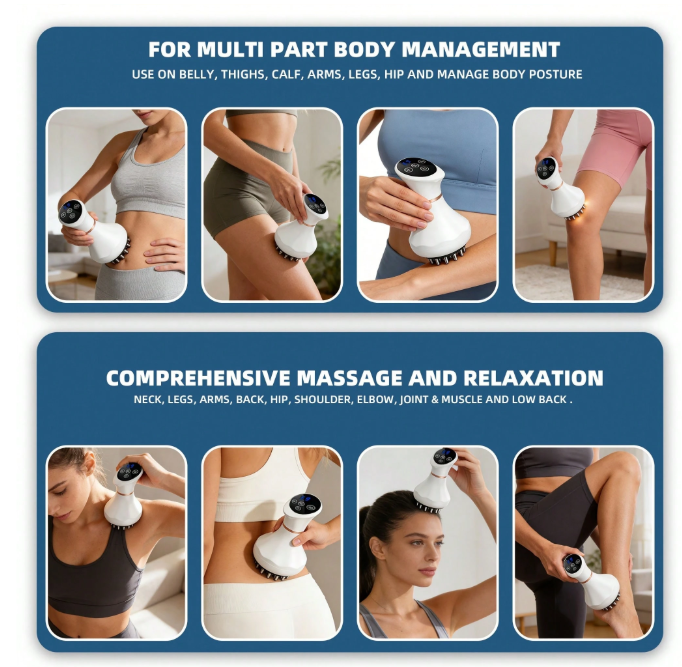 Intelligent Vibration Massage Brush with Temperature Control & Hot Compress for Ultimate Relaxation - Perfect Health Gift for Mother's & Father's Day