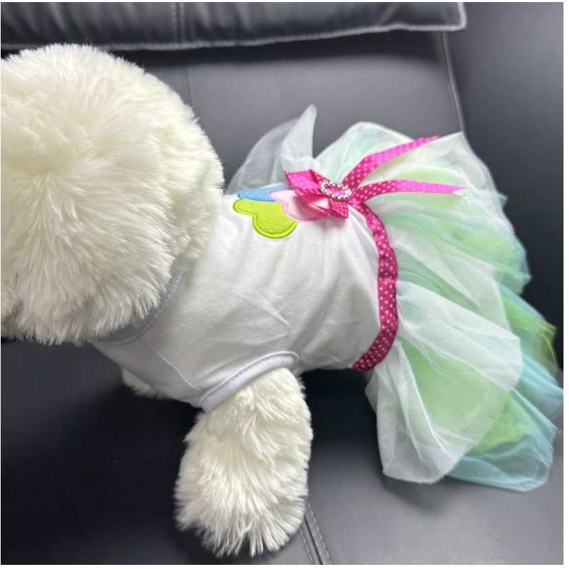 Charming Spring Lace Dress for Small Dogs - Ideal for Parties, Birthdays, and Weddings
