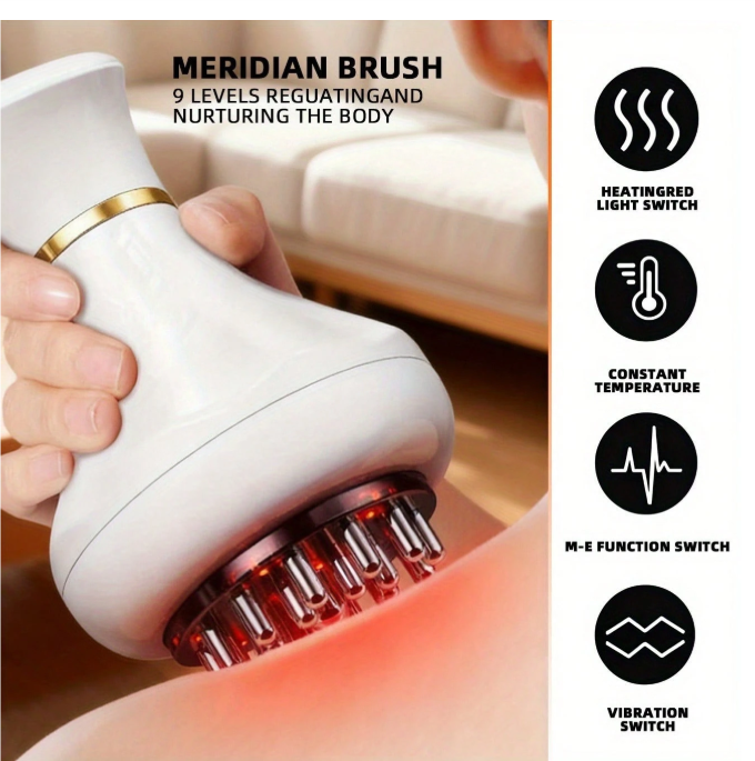 Intelligent Vibration Massage Brush with Temperature Control & Hot Compress for Ultimate Relaxation - Perfect Health Gift for Mother's & Father's Day