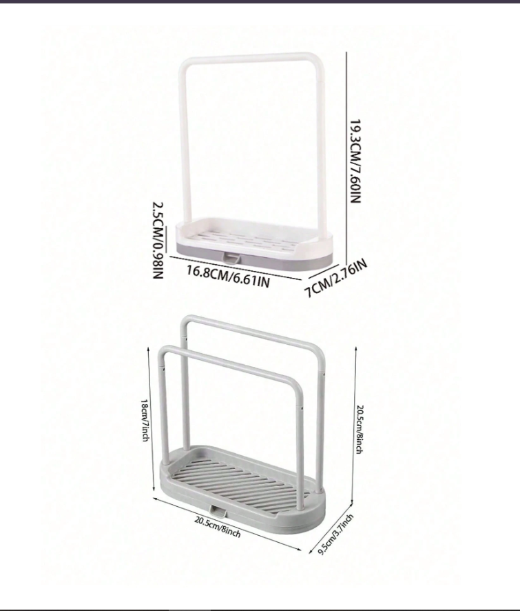 Double Layer Kitchen Sink Storage Rack – Space-Saving Countertop Drying Solution for Sponges and Cloths