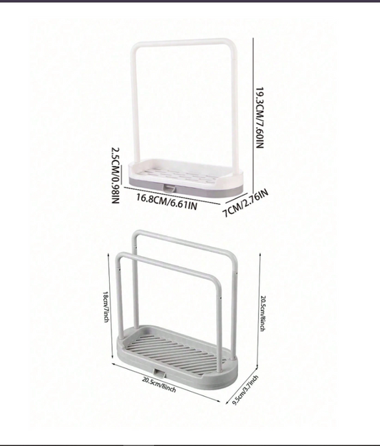 Double Layer Kitchen Sink Storage Rack – Space-Saving Countertop Drying Solution for Sponges and Cloths
