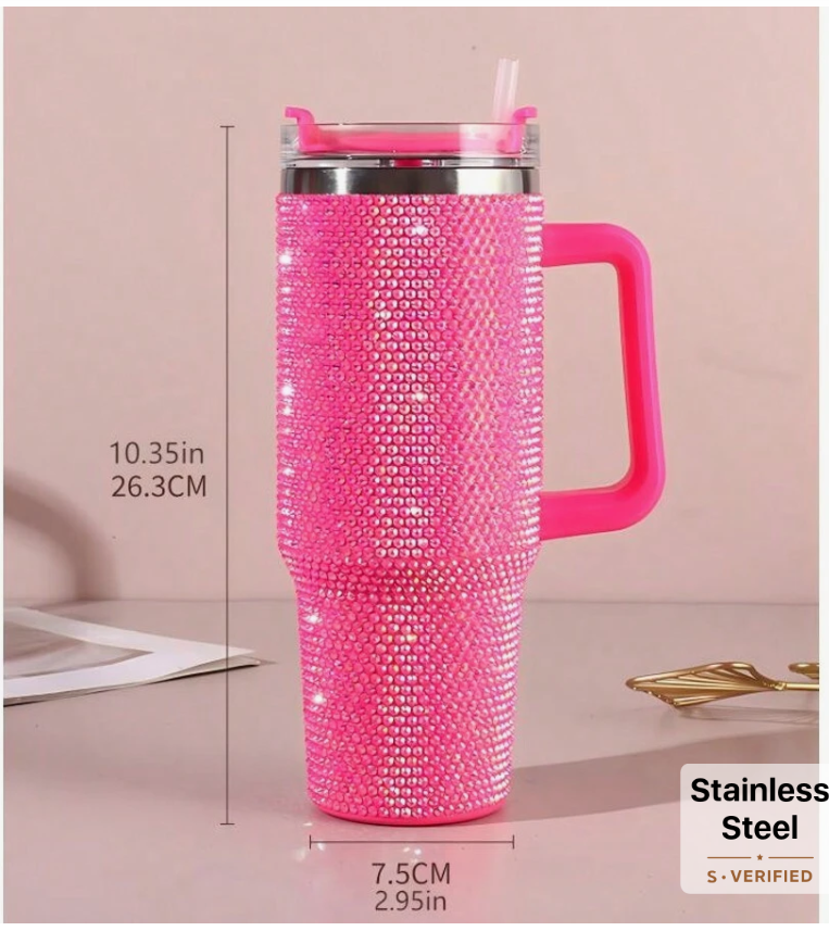 40 Oz Stainless Steel Diamond Sparkling Travel Mug: Insulated, Stylish, Perfect for Gifting