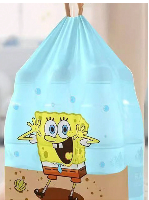 SpongeBob SquarePants Drawstring Trash Bags - 10, 50, or 100 Pack - Perfect for Home, Kitchen, and Restaurants!