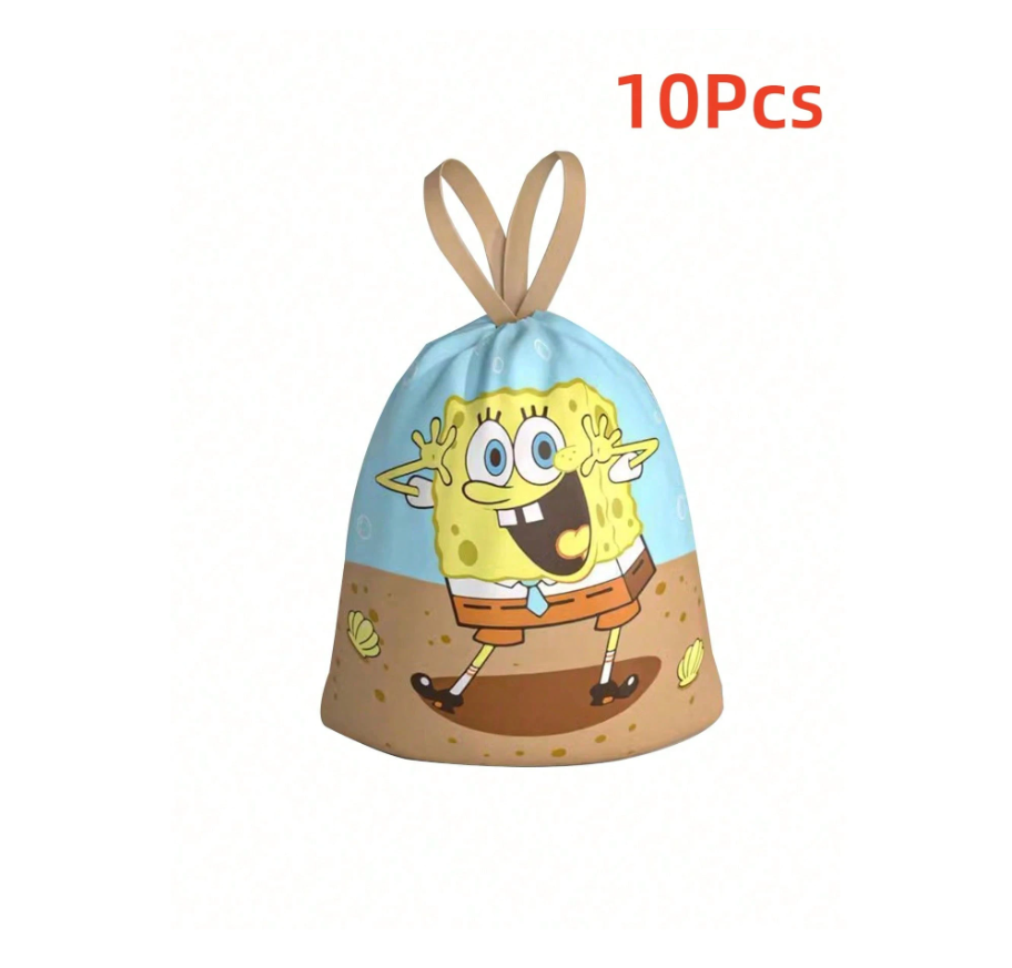 SpongeBob SquarePants Drawstring Trash Bags - 10, 50, or 100 Pack - Perfect for Home, Kitchen, and Restaurants!