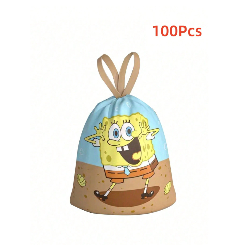 SpongeBob SquarePants Drawstring Trash Bags - 10, 50, or 100 Pack - Perfect for Home, Kitchen, and Restaurants!