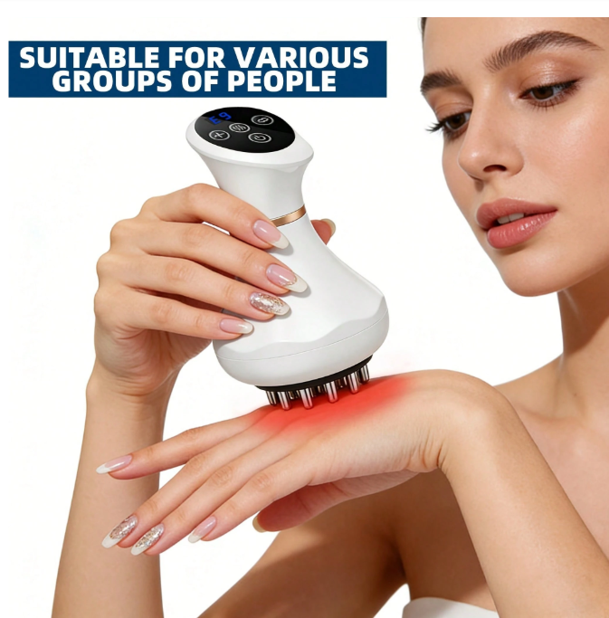 Intelligent Vibration Massage Brush with Temperature Control & Hot Compress for Ultimate Relaxation - Perfect Health Gift for Mother's & Father's Day