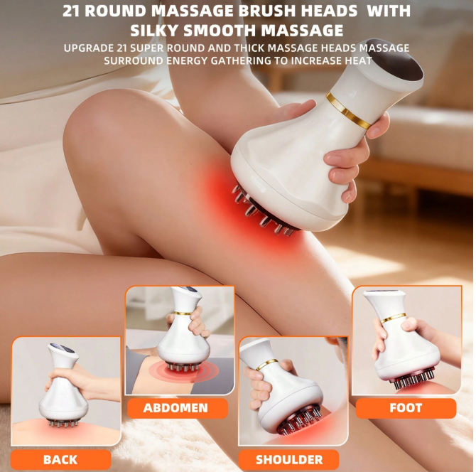 Intelligent Vibration Massage Brush with Temperature Control & Hot Compress for Ultimate Relaxation - Perfect Health Gift for Mother's & Father's Day