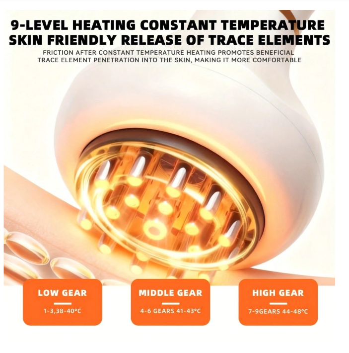 Intelligent Vibration Massage Brush with Temperature Control & Hot Compress for Ultimate Relaxation - Perfect Health Gift for Mother's & Father's Day