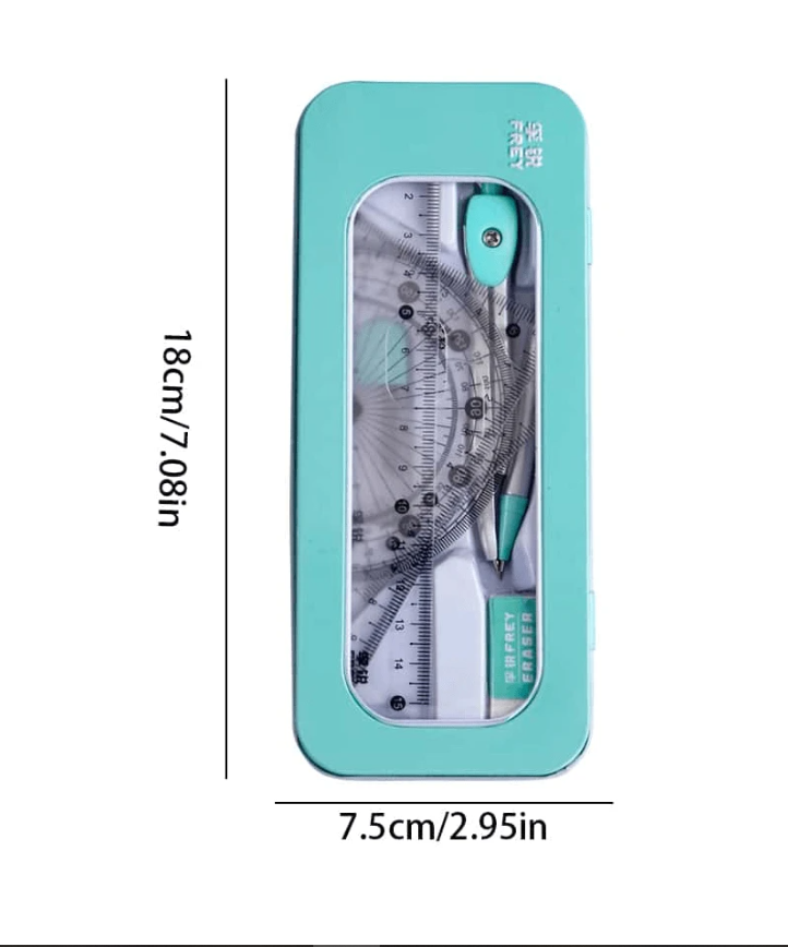 High-Quality Multi-Function Compass and Ruler Set for Precision Measurement – Essential Back-to-School Tool