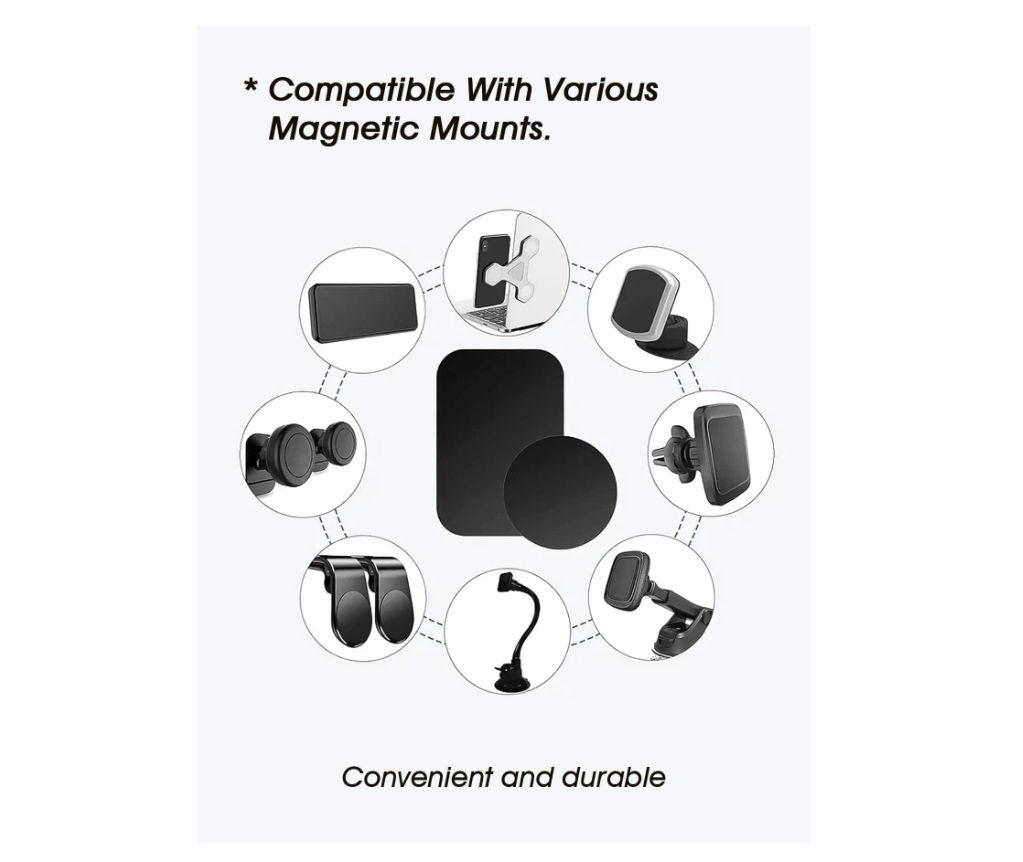 Universal Magnetic Phone Holder Plates - 20pcs Value Set for Cars, Tablets, and Desktops