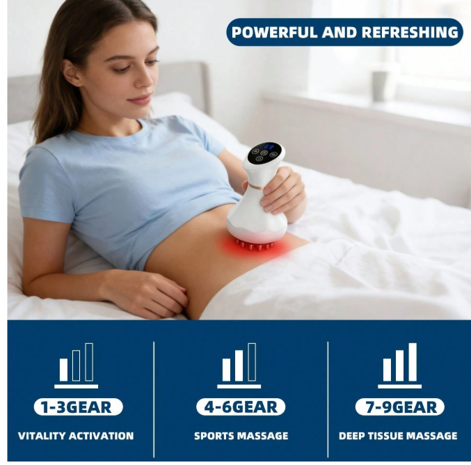 Intelligent Vibration Massage Brush with Temperature Control & Hot Compress for Ultimate Relaxation - Perfect Health Gift for Mother's & Father's Day