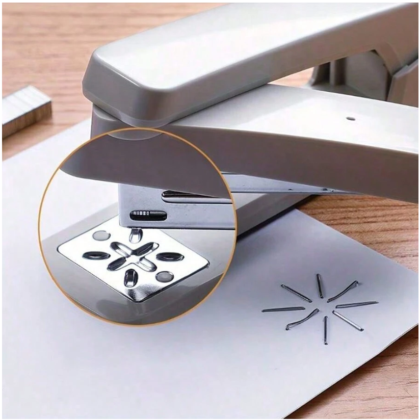 1pc 360° Rotating Stapler, Effortless Stapler, Multi-Functional Business Office Supplies, White, Can Bind 25 Sheets Of Paper At Once