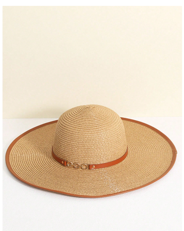 Stylish Women's Straw Tote Bag and Wide Brim Hat Set for Ultimate Summer Sun Protection