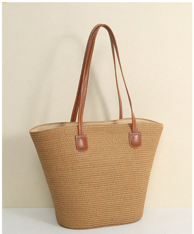 Stylish Women's Straw Tote Bag and Wide Brim Hat Set for Ultimate Summer Sun Protection
