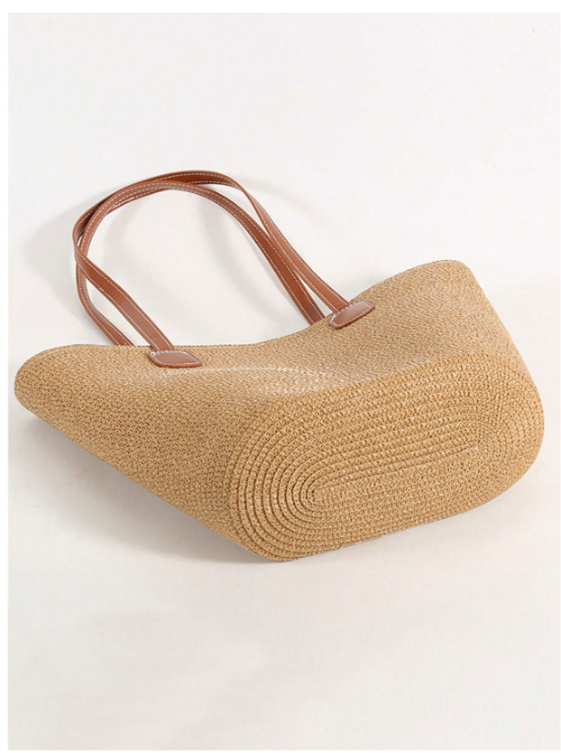 Stylish Women's Straw Tote Bag and Wide Brim Hat Set for Ultimate Summer Sun Protection