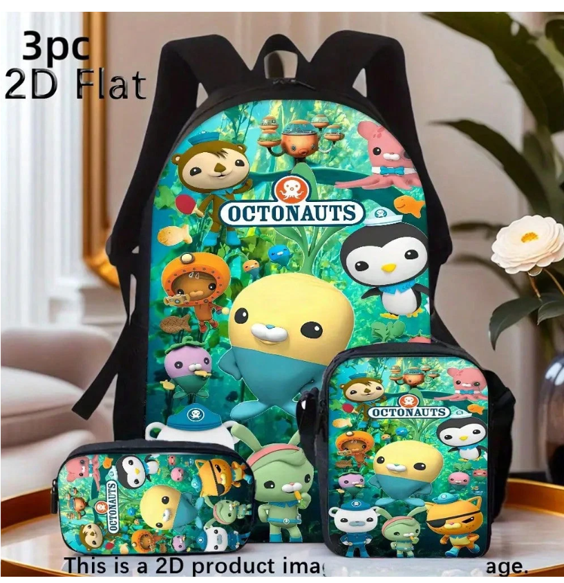 Octonauts Adventure 3-Piece Backpack Set with Lunch Bag and Pencil Case – Perfect for Students!