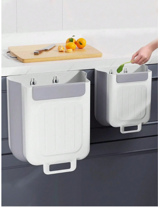 Collapsible Silicone Kitchen Trash Can - Hands-Free, Large Capacity Waste Bin for Easy Cleanup and Organization