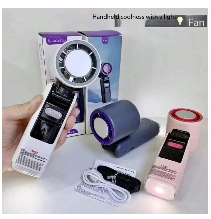 Portable USB Turbo Fan - Adjustable 199 Speeds, Quiet Operation, Icy Cool Touch for Outdoor Activities and Travel