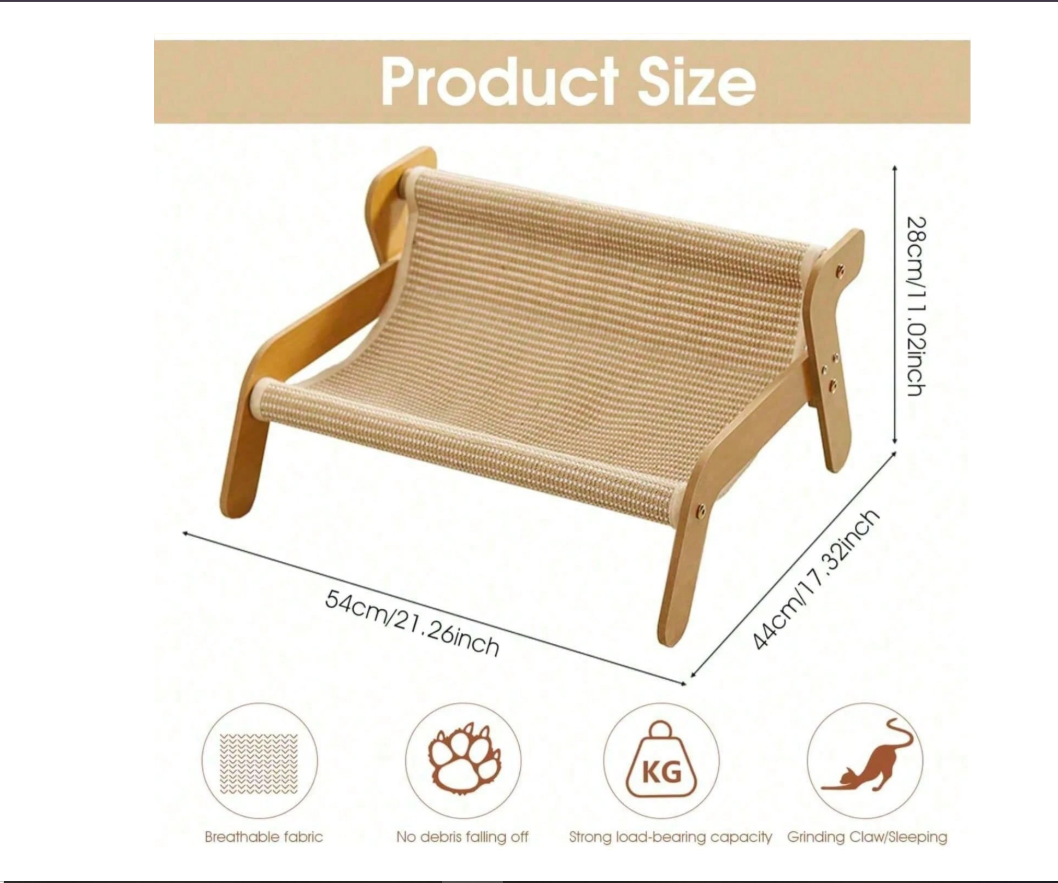 Cat Tree Shaped Cat Hammock Sofa - Durable Lint-Free Large Cat Scratching Post, 2-In-1 Resting And Scratching Pet Furniture, All Season Use