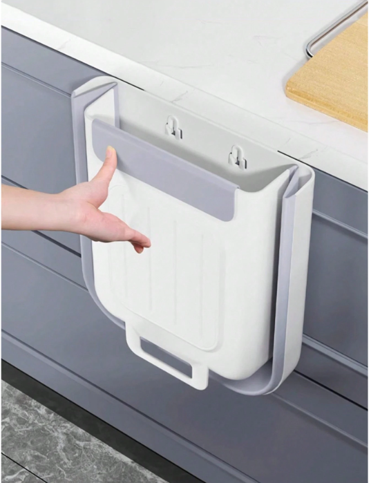 Collapsible Silicone Kitchen Trash Can - Hands-Free, Large Capacity Waste Bin for Easy Cleanup and Organization
