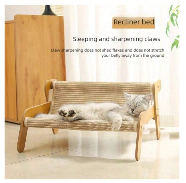 Cat Tree Shaped Cat Hammock Sofa - Durable Lint-Free Large Cat Scratching Post, 2-In-1 Resting And Scratching Pet Furniture, All Season Use