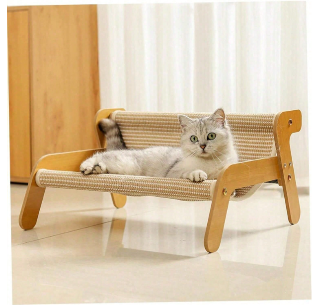 Cat Tree Shaped Cat Hammock Sofa - Durable Lint-Free Large Cat Scratching Post, 2-In-1 Resting And Scratching Pet Furniture, All Season Use