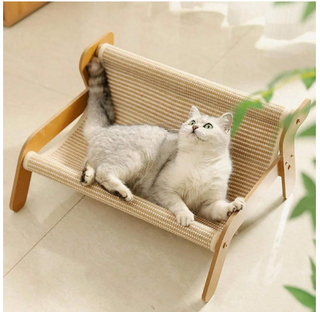 Cat Tree Shaped Cat Hammock Sofa - Durable Lint-Free Large Cat Scratching Post, 2-In-1 Resting And Scratching Pet Furniture, All Season Use