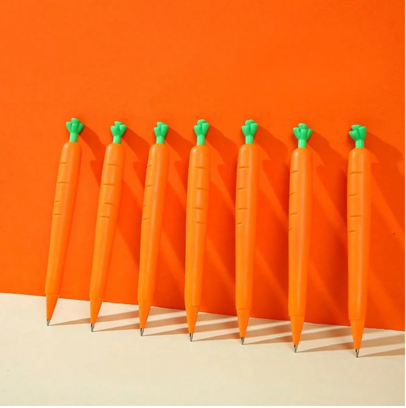 Cute Carrot Mechanical Pencil Set - 3PCS Adorable No-Jam Writing Tools for Back to School