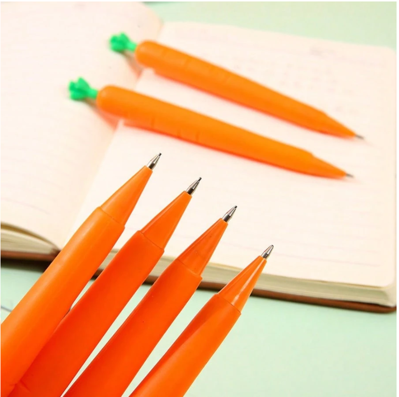 Cute Carrot Mechanical Pencil Set - 3PCS Adorable No-Jam Writing Tools for Back to School