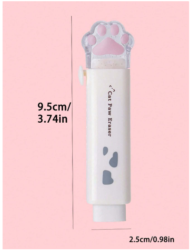 1pc Retractable Eraser With Replacement Eraser Core And Scissors