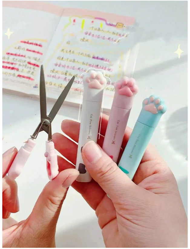 1pc Retractable Eraser With Replacement Eraser Core And Scissors
