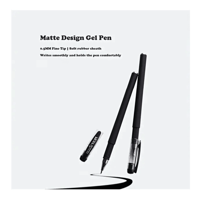 50-Pack Black Matte Gel Ink Pens - Extra Fine Tip, Smooth Writing, Smudge-Proof Office & School Supplies