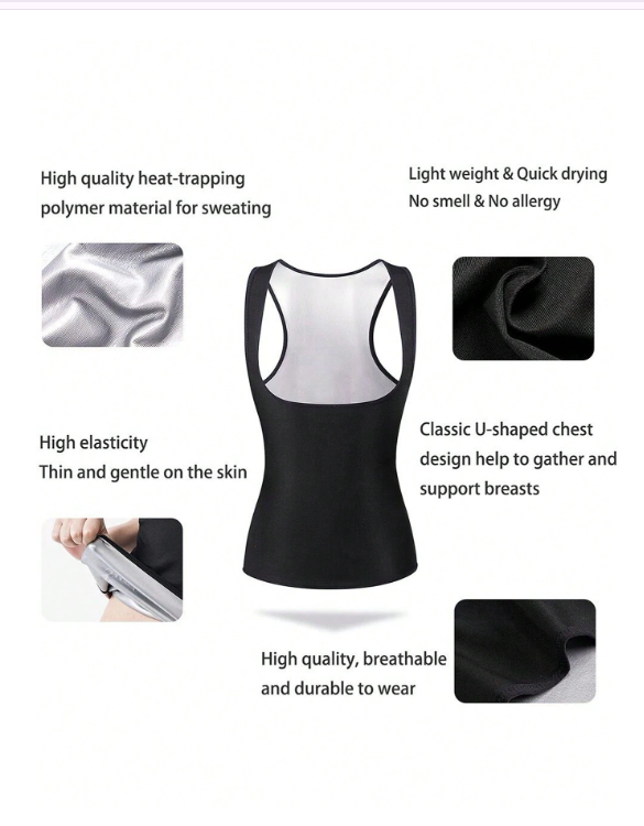 Women’s Elastic Waist Shaping Sauna Suit - Tight-Fitting Sports Sweatshirt for Ultimate Comfort and Support