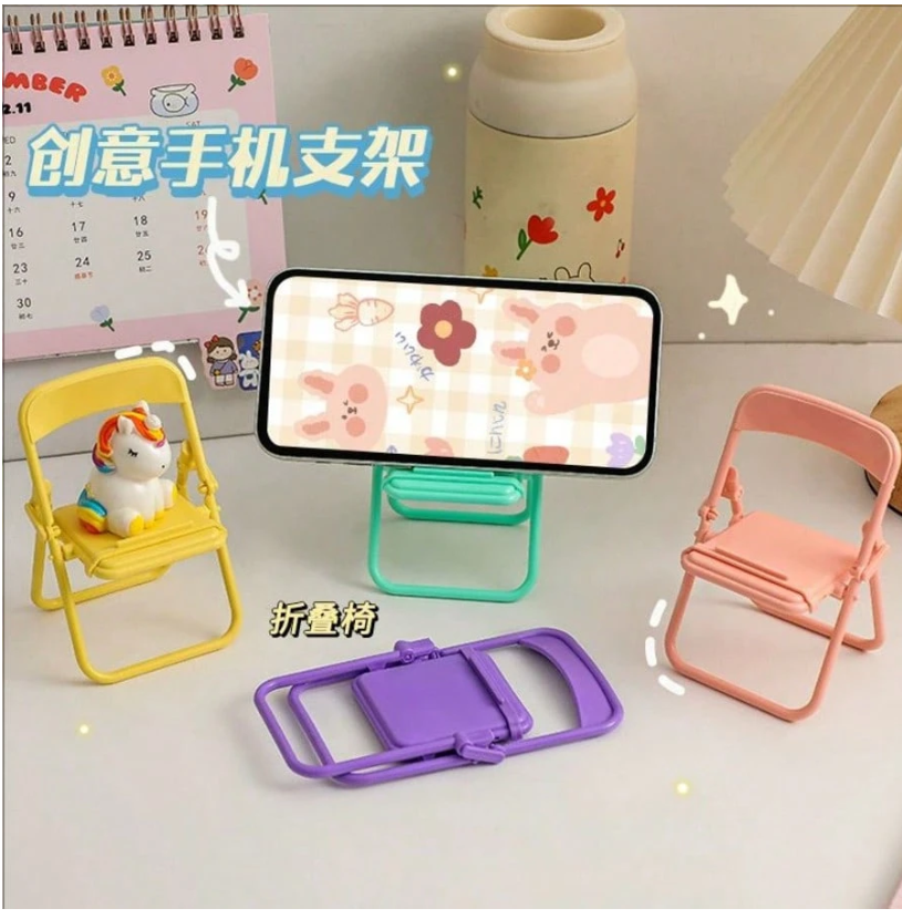 Creative Macaron Chair Phone Stand - Stylish Desktop Decor & Organizer for Home, Office, and Dorm
