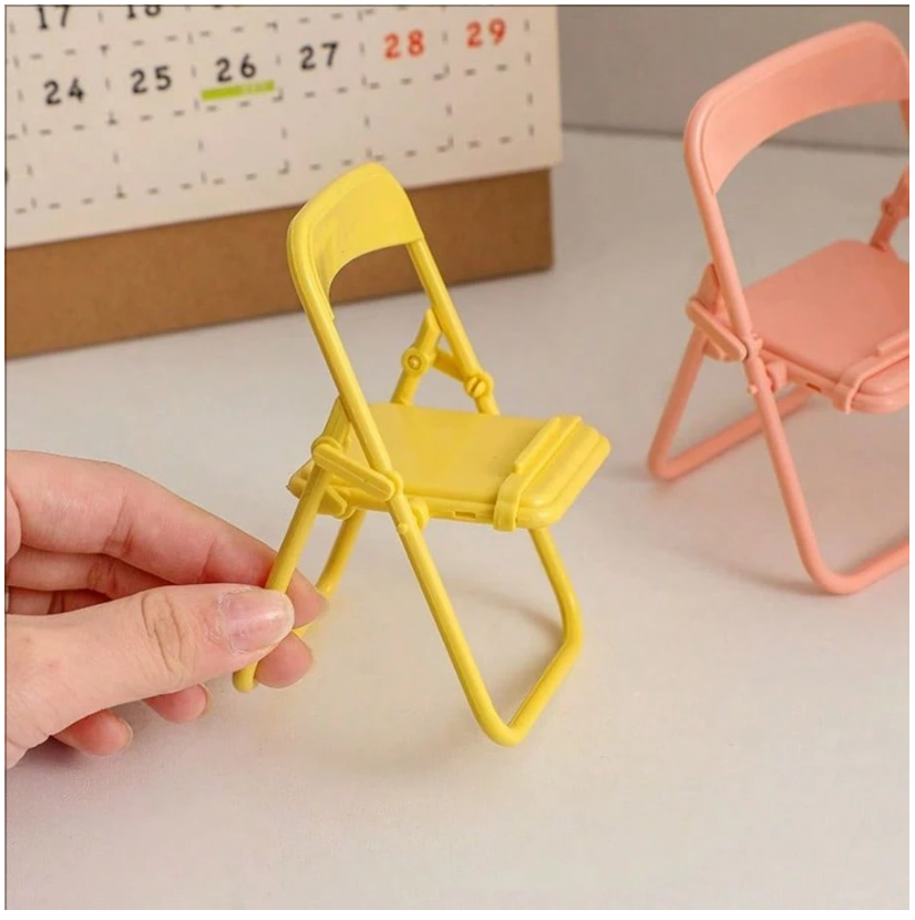 Creative Macaron Chair Phone Stand - Stylish Desktop Decor & Organizer for Home, Office, and Dorm