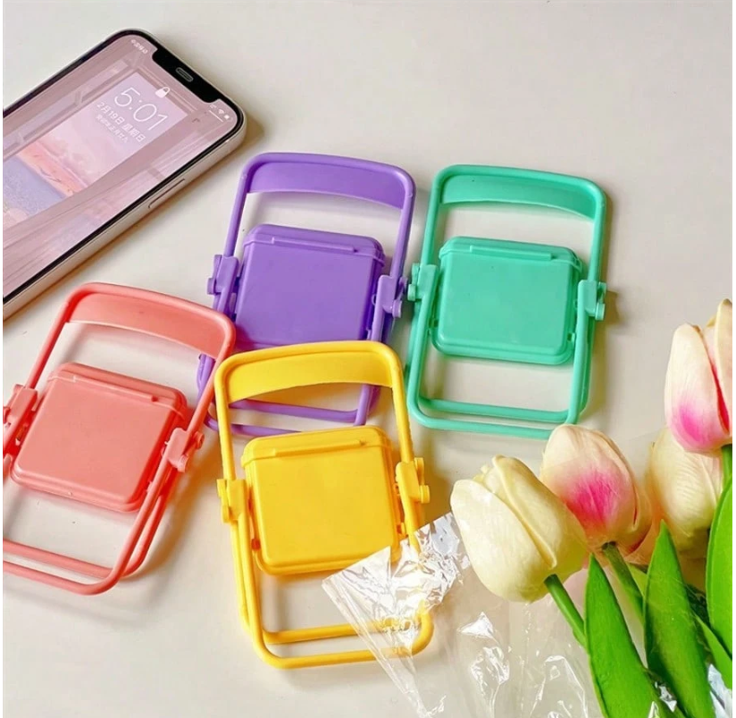 Creative Macaron Chair Phone Stand - Stylish Desktop Decor & Organizer for Home, Office, and Dorm