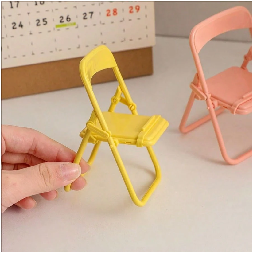 Creative Macaron Chair Phone Stand - Stylish Desktop Decor & Organizer for Home, Office, and Dorm