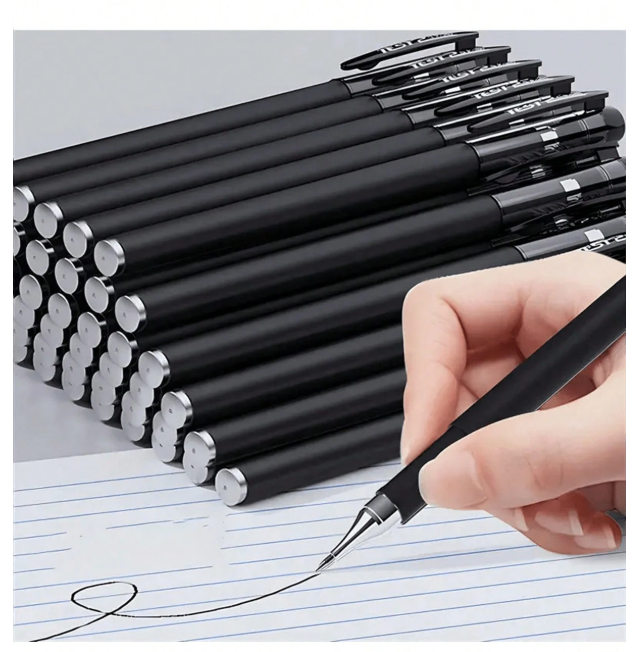 50-Pack Black Matte Gel Ink Pens - Extra Fine Tip, Smooth Writing, Smudge-Proof Office & School Supplies