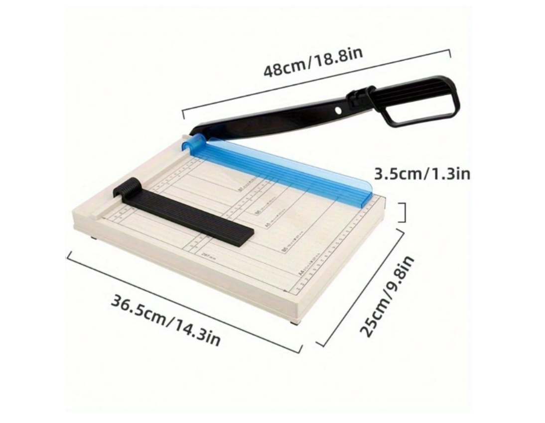 Effortless Cutting: 12-Inch Manual Trimmer & Cutter for 16 Sheets with Safety Features and Ergonomic Grip