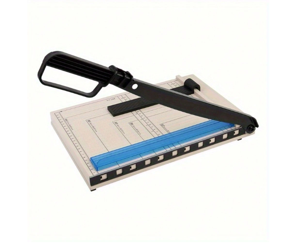 Effortless Cutting: 12-Inch Manual Trimmer & Cutter for 16 Sheets with Safety Features and Ergonomic Grip